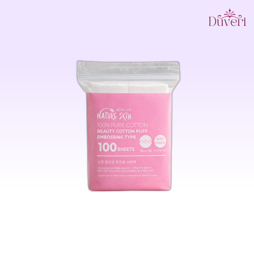 Nature Skin Embossing Beauty Cotton Puff 100 Sheets